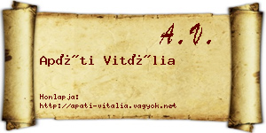 Apáti Vitália névjegykártya